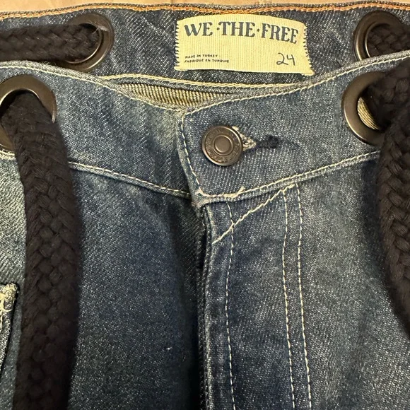 Free People Moxie Barrel Cerulean Blue RARE COLORWAY Hot Trend Size 24 see 📏 - Picture 2 of 16